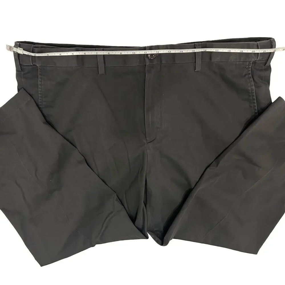 Eddie Bauer Men 42x29 Wrinkle Resistant Relaxed Fit Chino Pants Black Twill